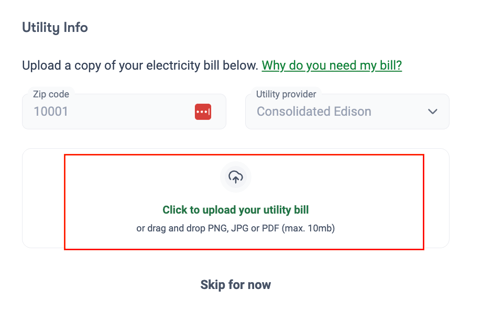 Utiliy Bill Upload
